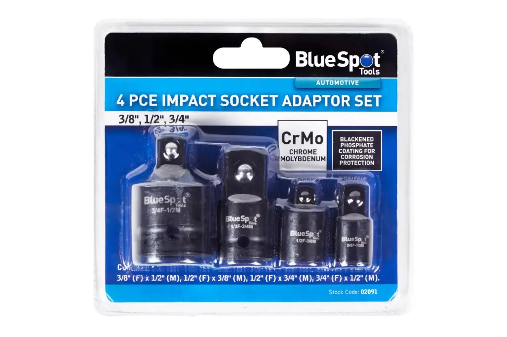 4 PCE Impact Socket Adaptor Set (3/8", 1/2", 3/4")