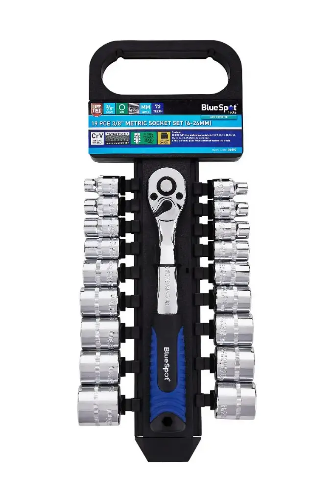 [1497] 19 PCE 3/8" Drive Metric Socket Set (6-24mm)