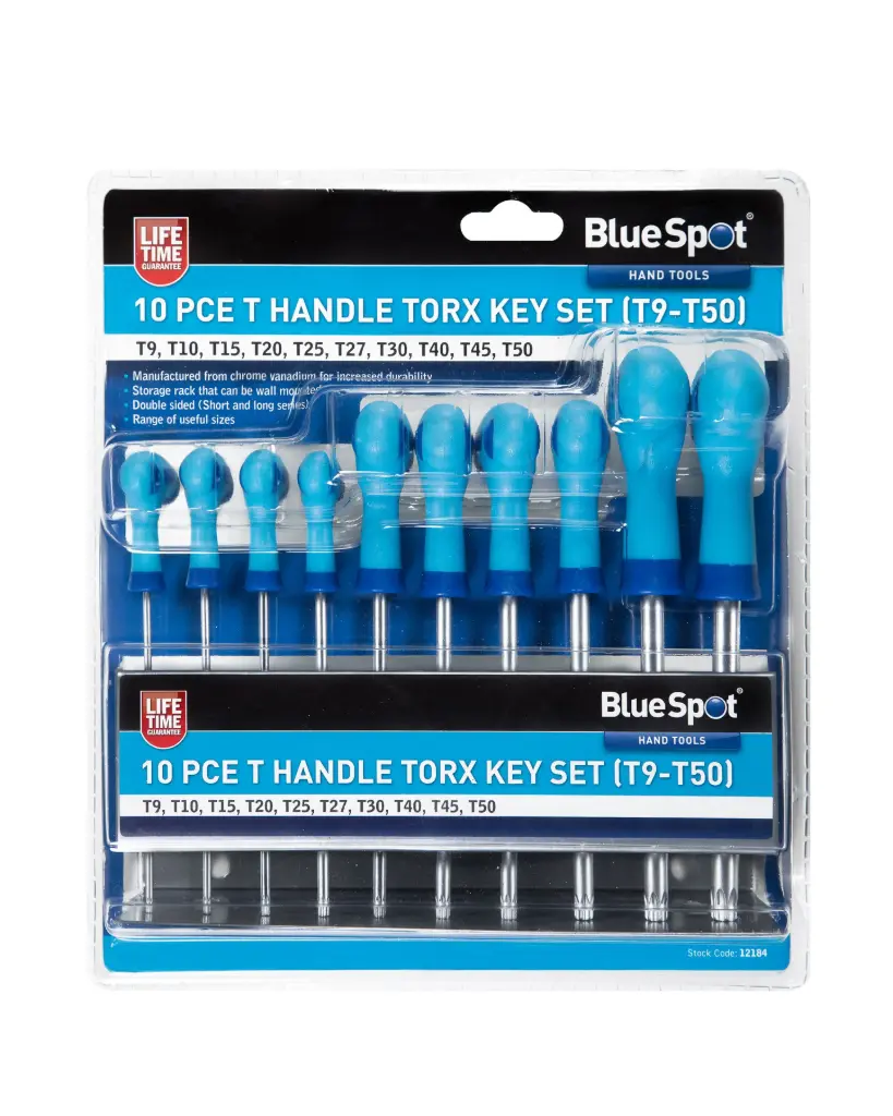 [12184] 10 PCE T Handle Torx Key Set (T9-T50)