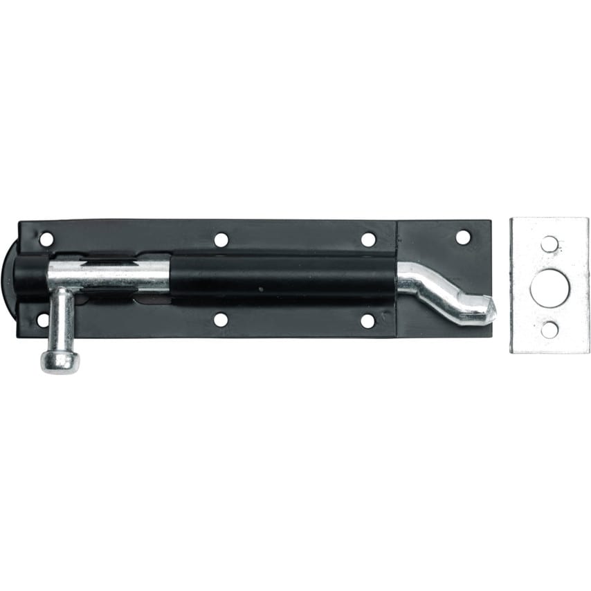 Necked Tower Bolt 150mm Black