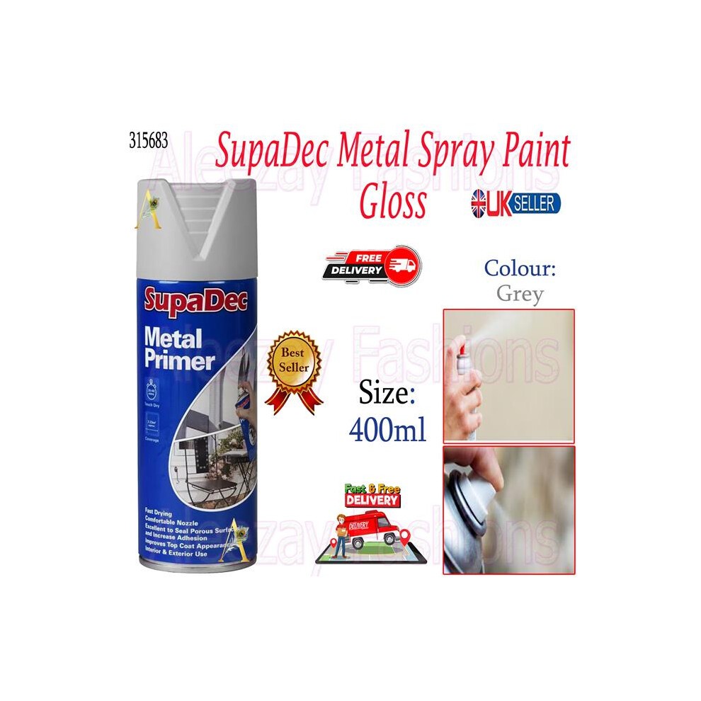 Supadec Spray Paint Primer Grey 400ml