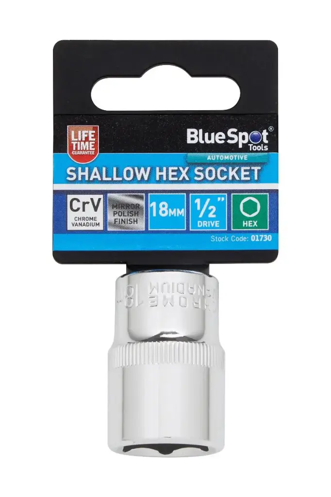 1/2" Shallow Impact Hex Socket (18mm)     