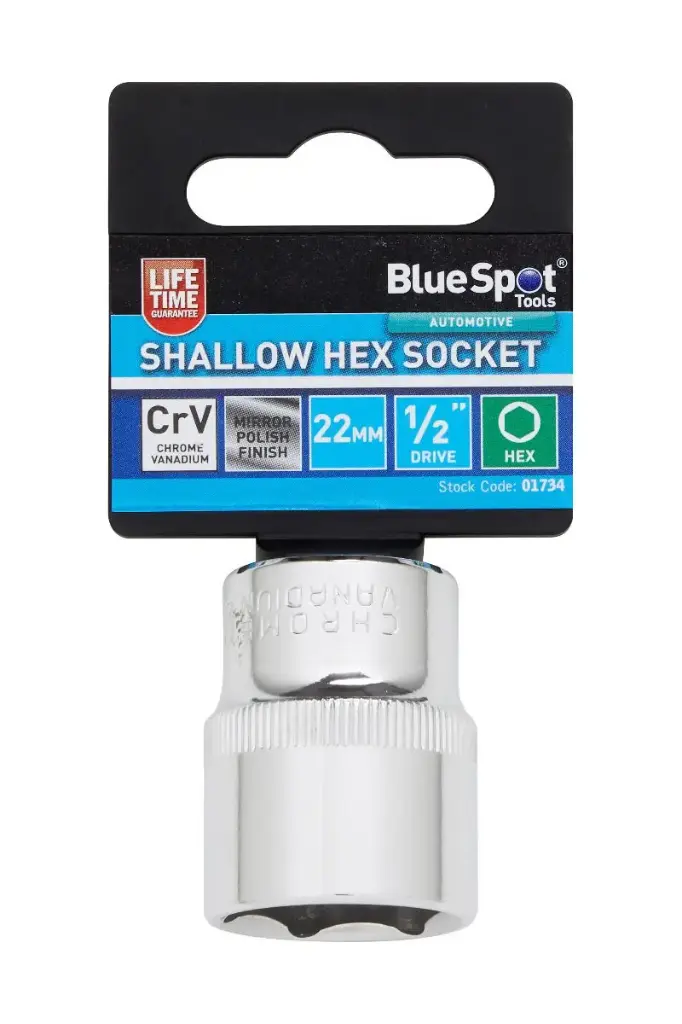 [01734] 1/2" Shallow Hex Socket (22mm)