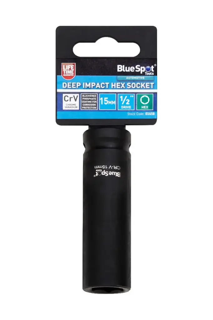 [01658] 1/2" Deep Impact Hex Socket (15mm)